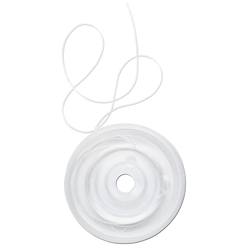 Elastisch nylondraad - 0,5 mm - 10 meter - wit