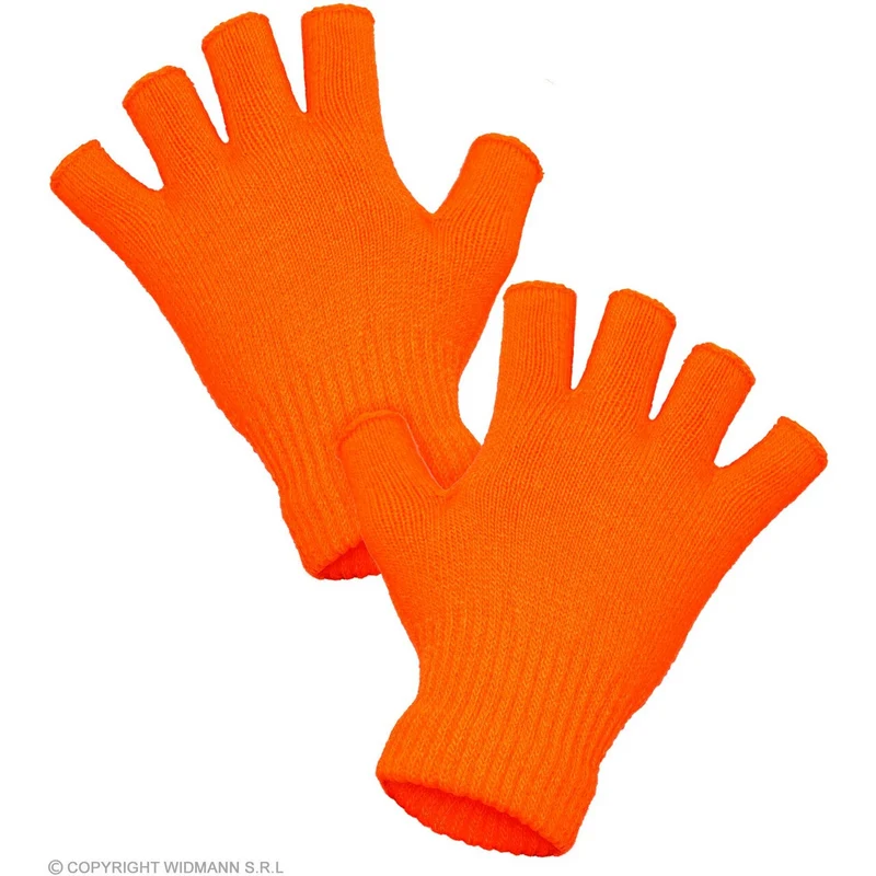 Vingerloze Handschoenen Neon Oranje Handig Warm