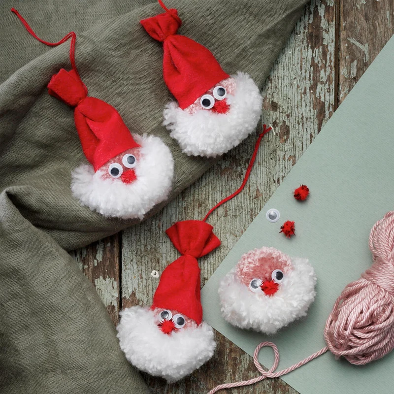 pompon kerstmannetjes