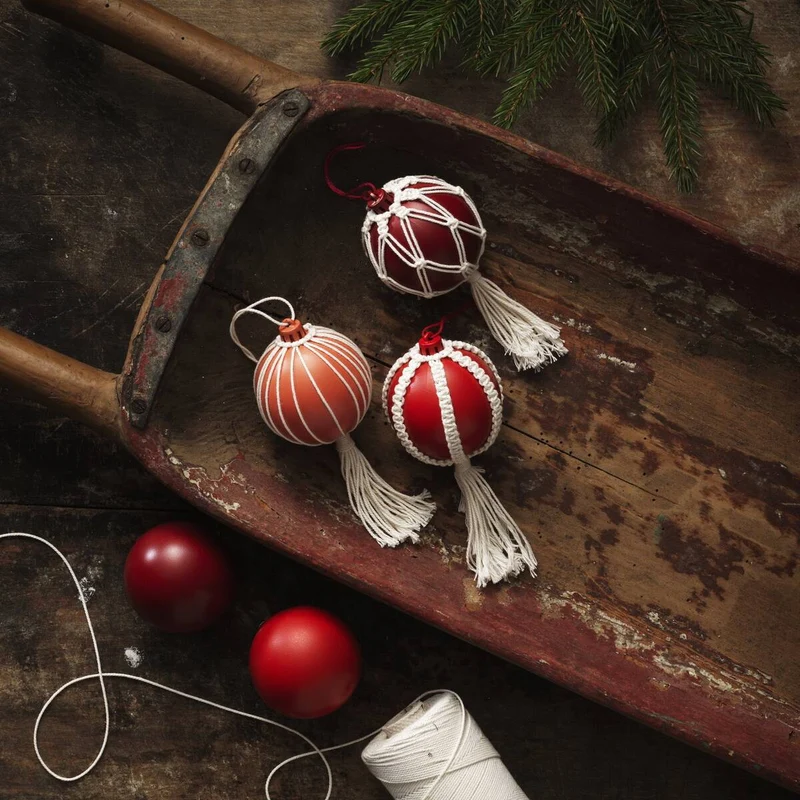 macramé kerstballen