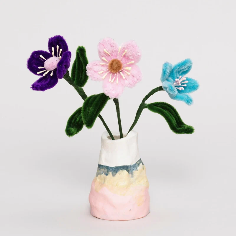 bloemen van chenilledraad