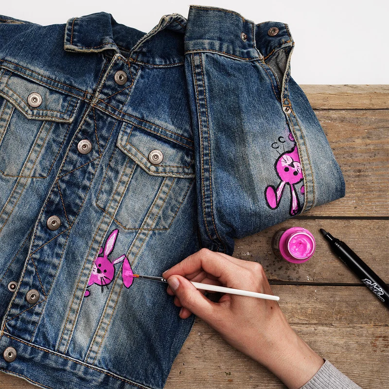 een vlekkenverberger met textielverf