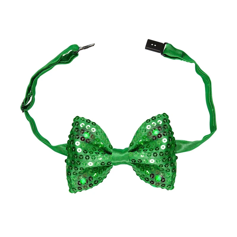Groen Bling Pailletten Strikje Met Licht, Groen