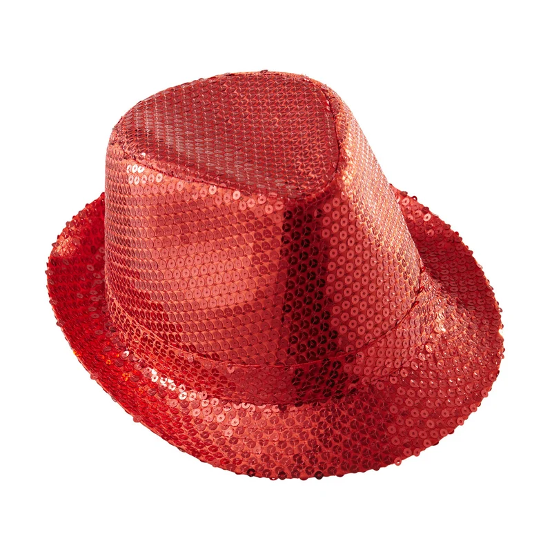 Disco Deukhoed Pailletten Rood