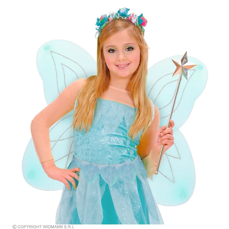 Blauwe Glitter Vleugels Fee Aisha Kind