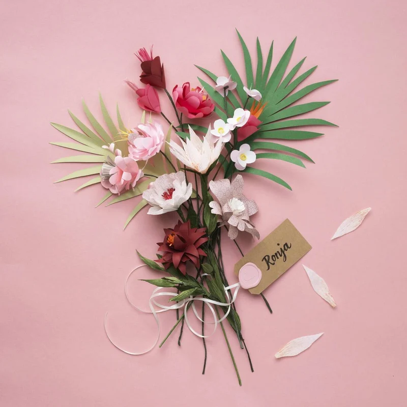 boeket van papieren bloemen