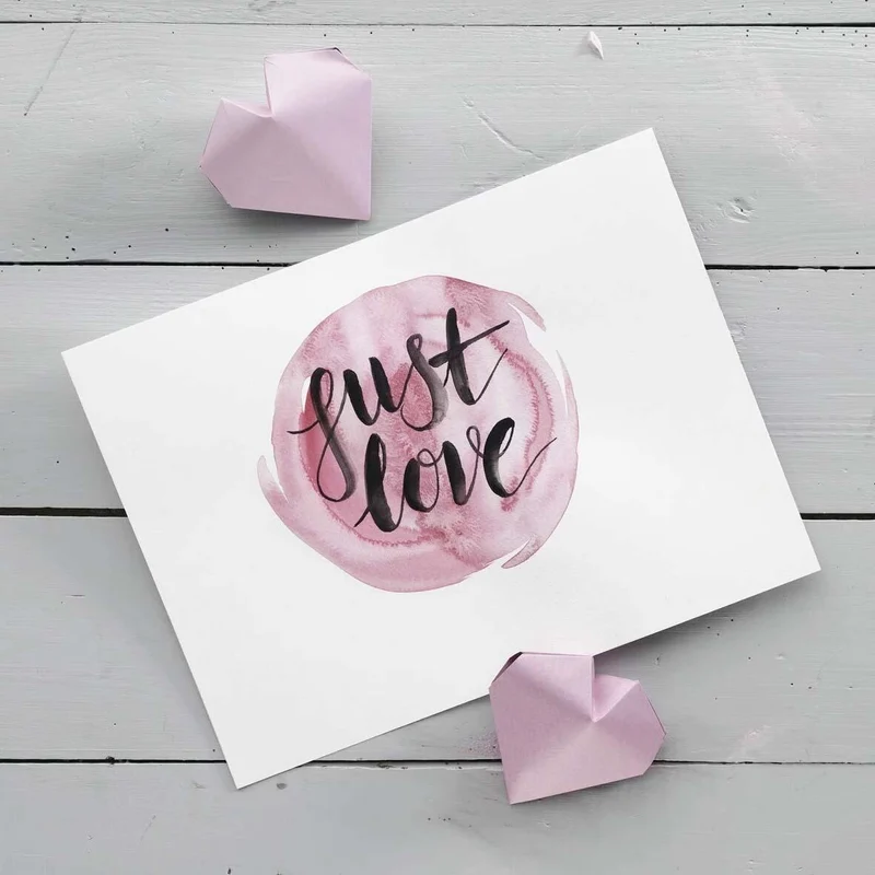 een kaart met handlettering