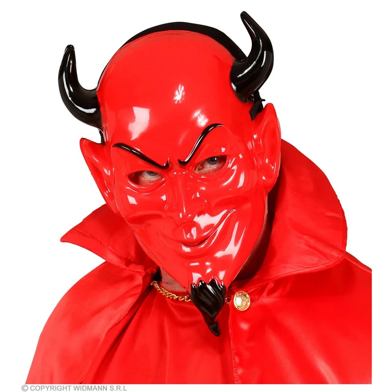 Rode Duivel Masker Met Hoorntjes
