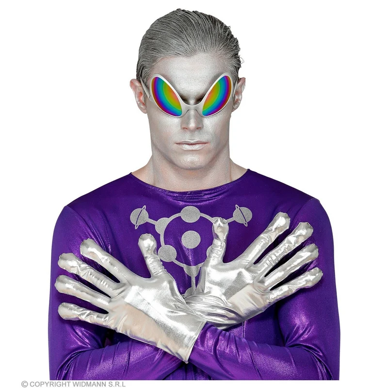 Zilveren Alien Handschoenen