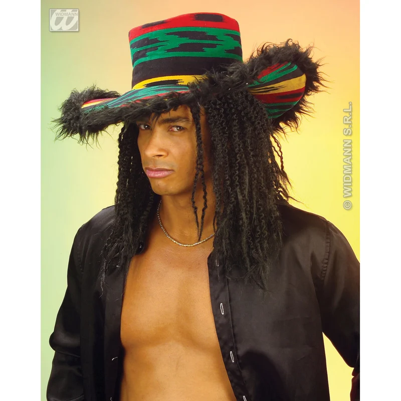 Funky Rasta Hoed Met Pluche Rand