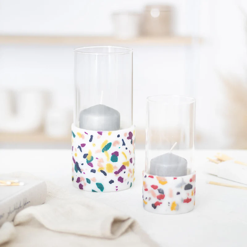 FIMO terrazzo windlichtjes