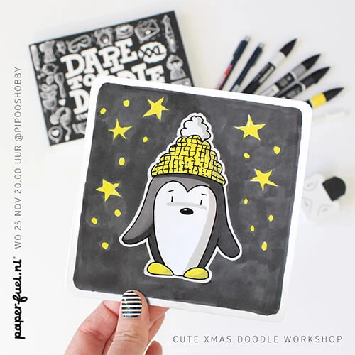 cute Xmas doodle met alcoholmarkers