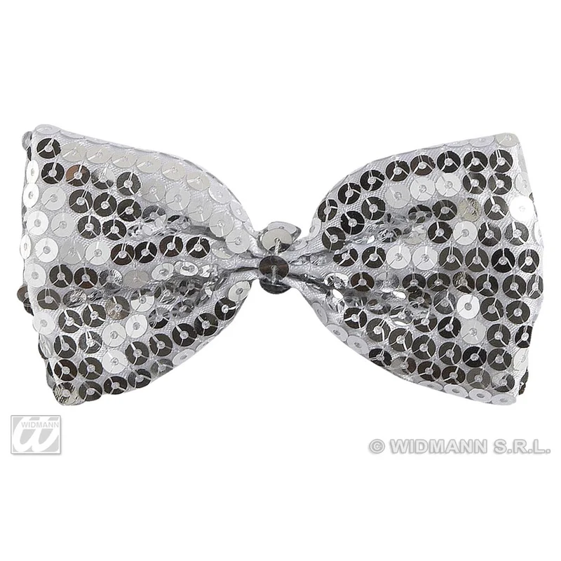 Vlinderstrik Pailletten Zilver