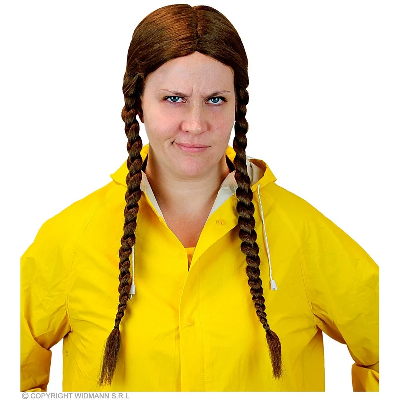 Boerse Heidi Vlechten Pruik Bruin