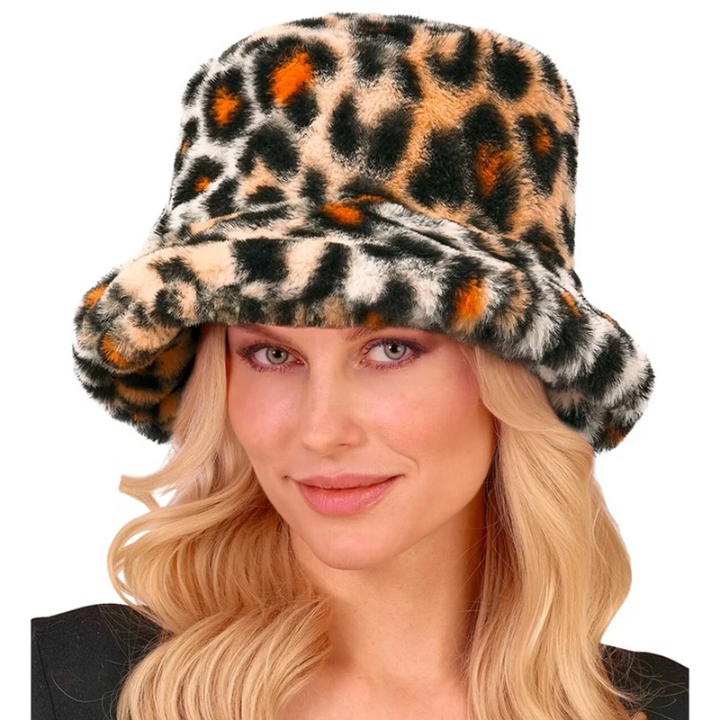 Pimp Buckethat Pluche Luipaardprint