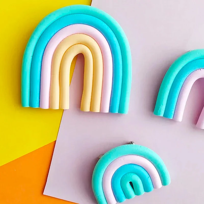FIMO rainbow pin