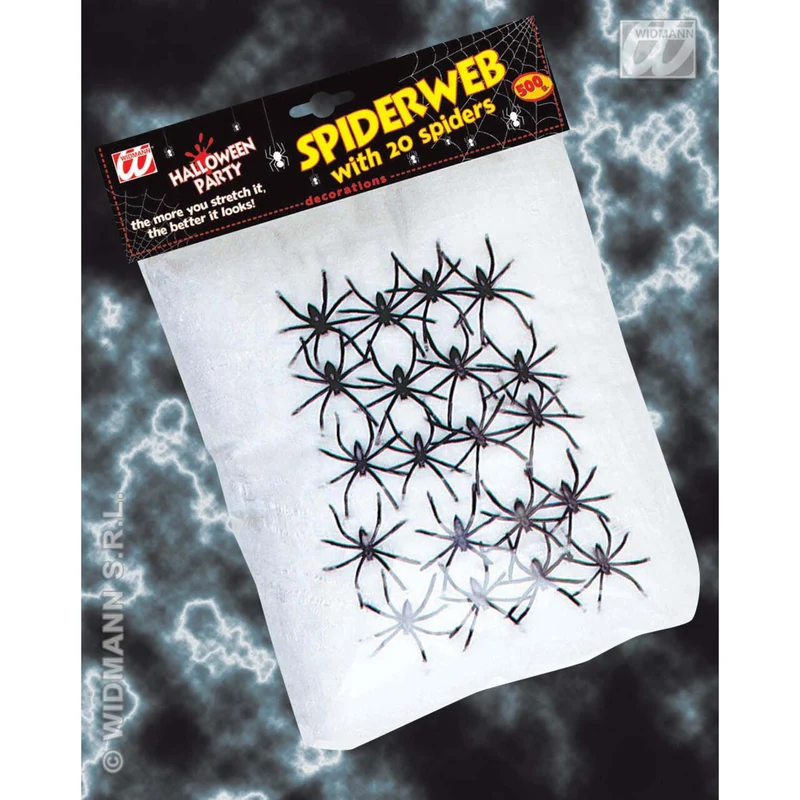 Jumbo Spinnenweb, 500 Gram Met 20 Spinnen