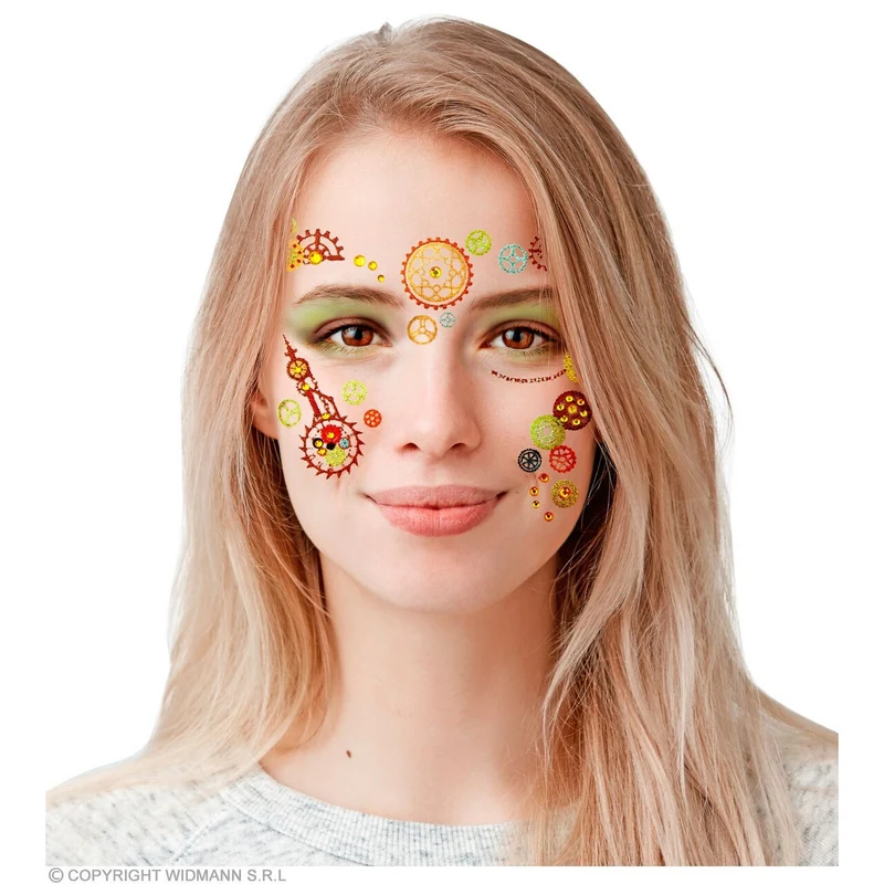 Gezichtsdecoratie Face Art Gekleurde Glitter Steampunk