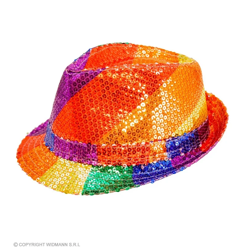 Pailletten Gangster Hoed Regenboog