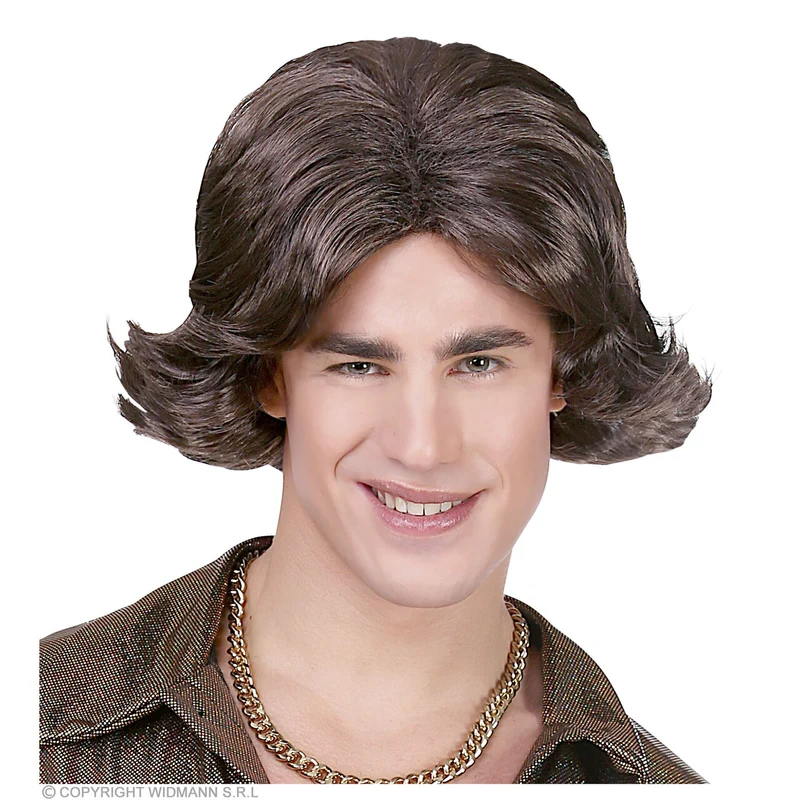 Kc Jaren 70 Disco Pruik Bruin