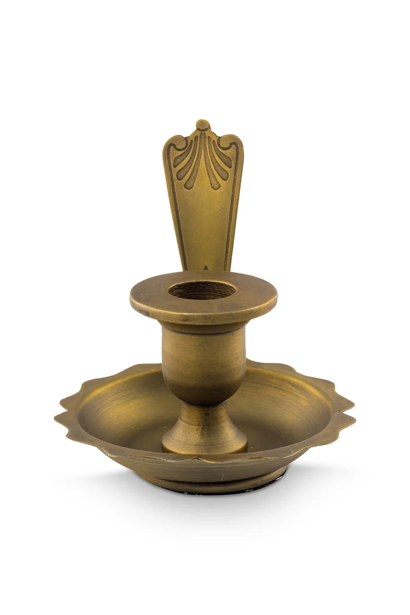 vtwonen - Kandelaar - Metaal - Goud - 17x10x8 cm