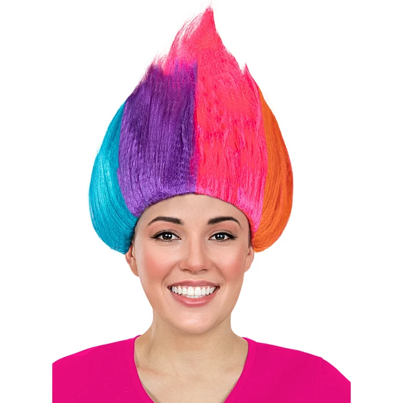 Superdolle Trol Pruik Rainbow Pride