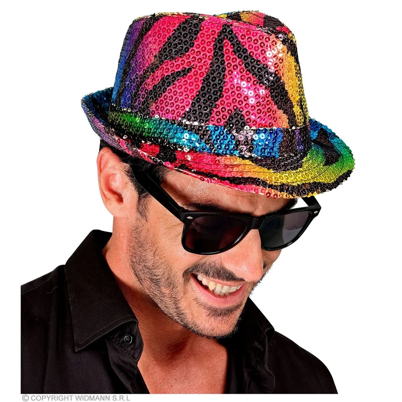 Pailletten Fedora Regenboog Tijger