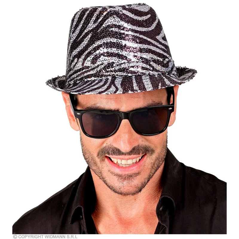 Pailletten Gangster Hoed Zebra