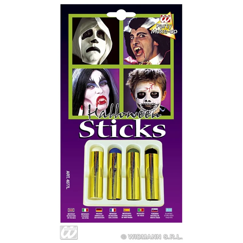 4 Jumbo Aqua Make-Up Sticks Halloween