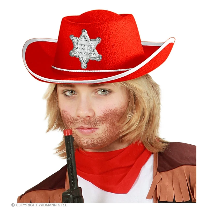 Beruchte Sheriff Van Kidstown Cowboyhoed Kind Rood