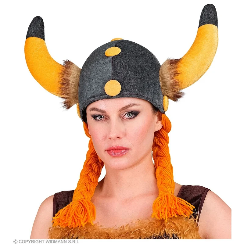 Viking Helm Met Oranje Vlechten