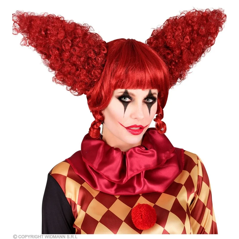 Pruik Enge Psycho Clown Rood