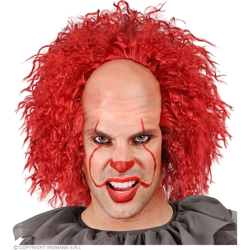 Groot Voorhoofd Met Haar Enge Clown Rood