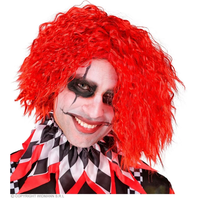 Pruik Enge Verwarde Clown Rood