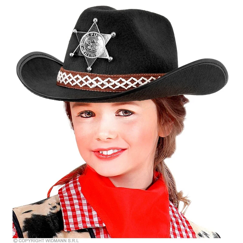 Cowboyhoed Zwart Met Sheriff Ster Kind