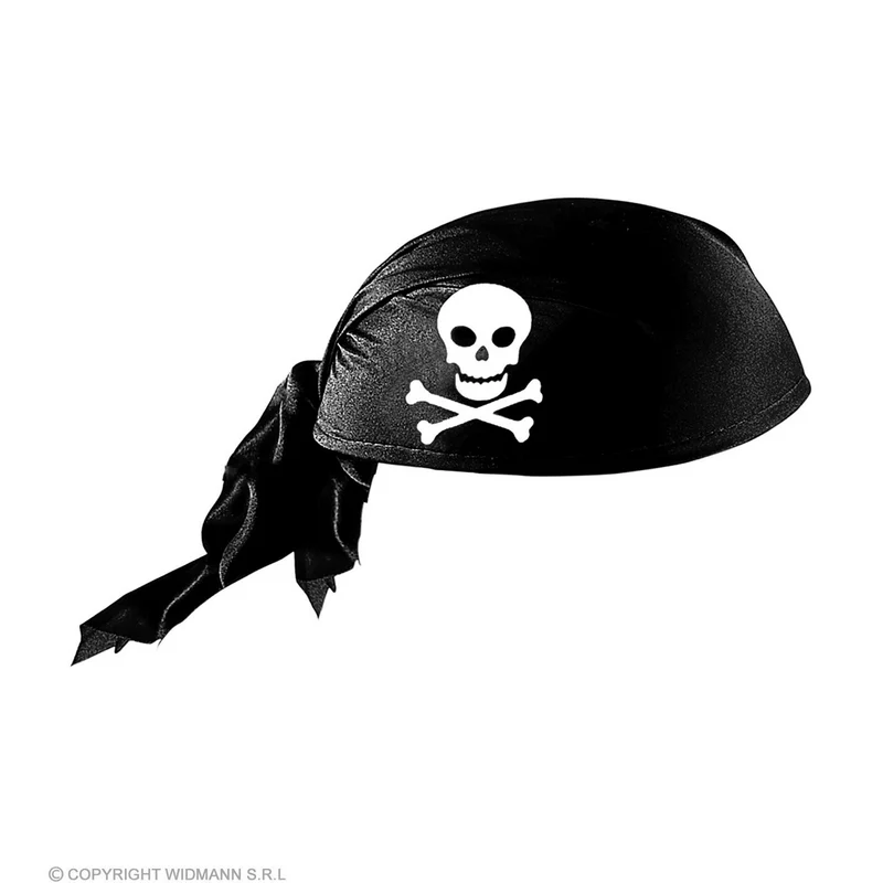 Piratenhoed Zeerover Black Bart, Vilt Zwart
