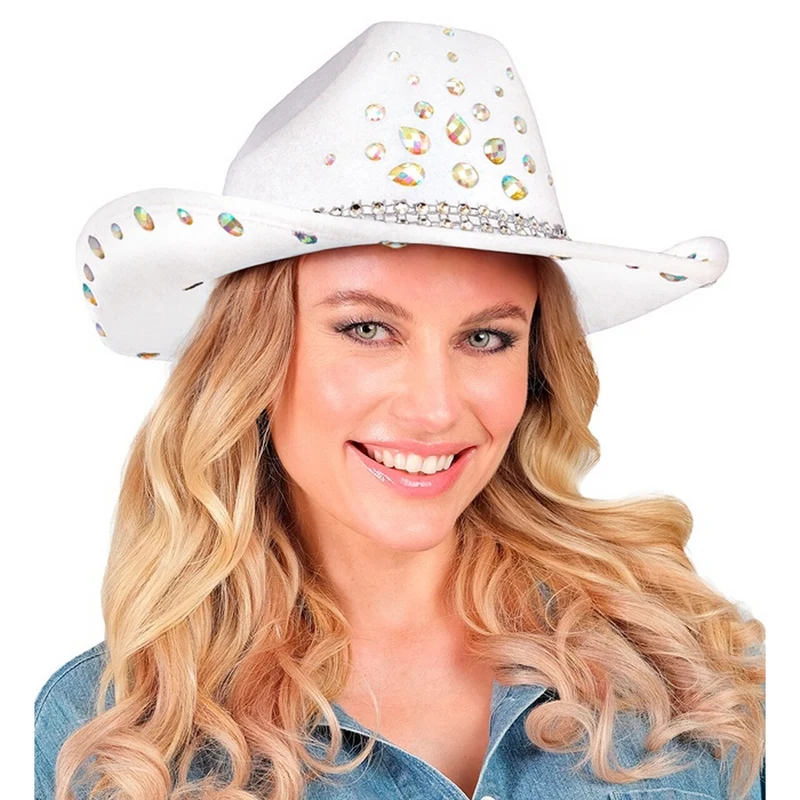 Cowboy Hoed Carter Wit Met Diamanten