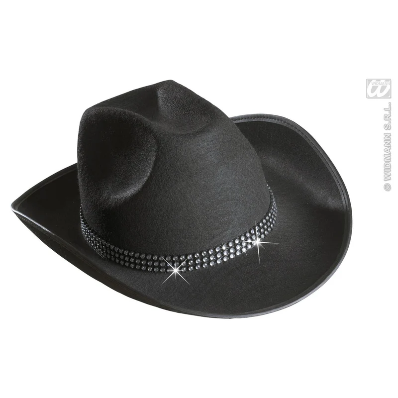 Cowboyhoed Zwart Met Strass Band