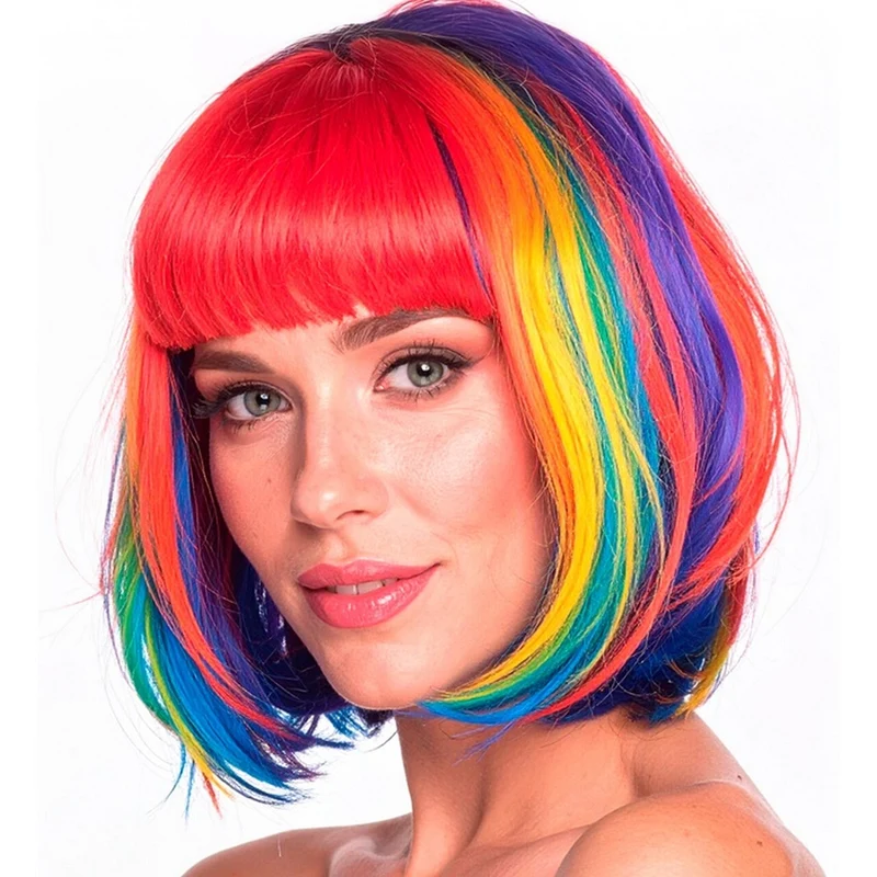 Pruik Fantasy Bobline Rainbow Beauty