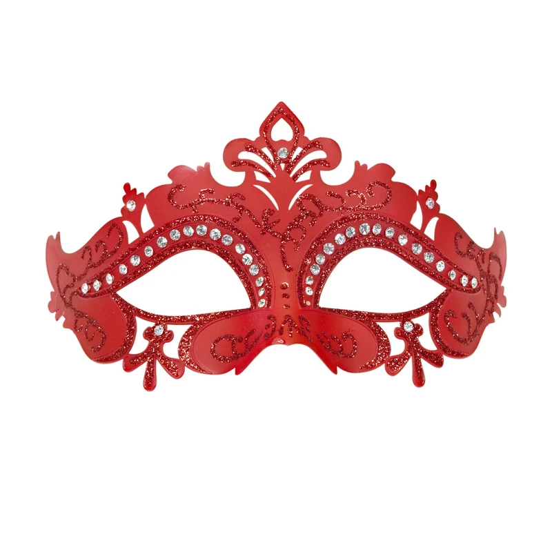 Oogmasker Venetie Met Glimmende Stenen Rood