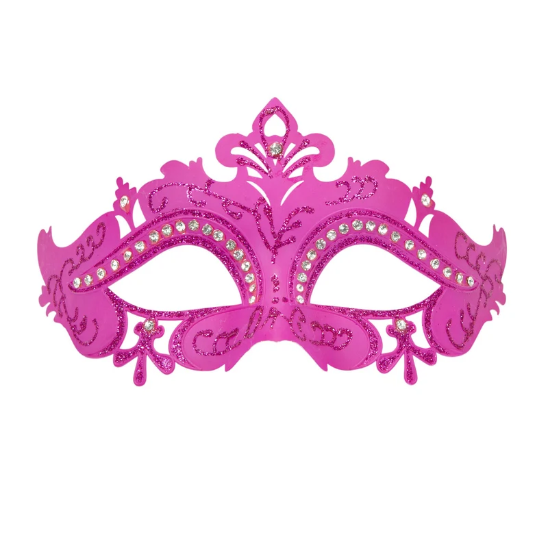 Oogmasker Venetie Glimmende Stenen Roze