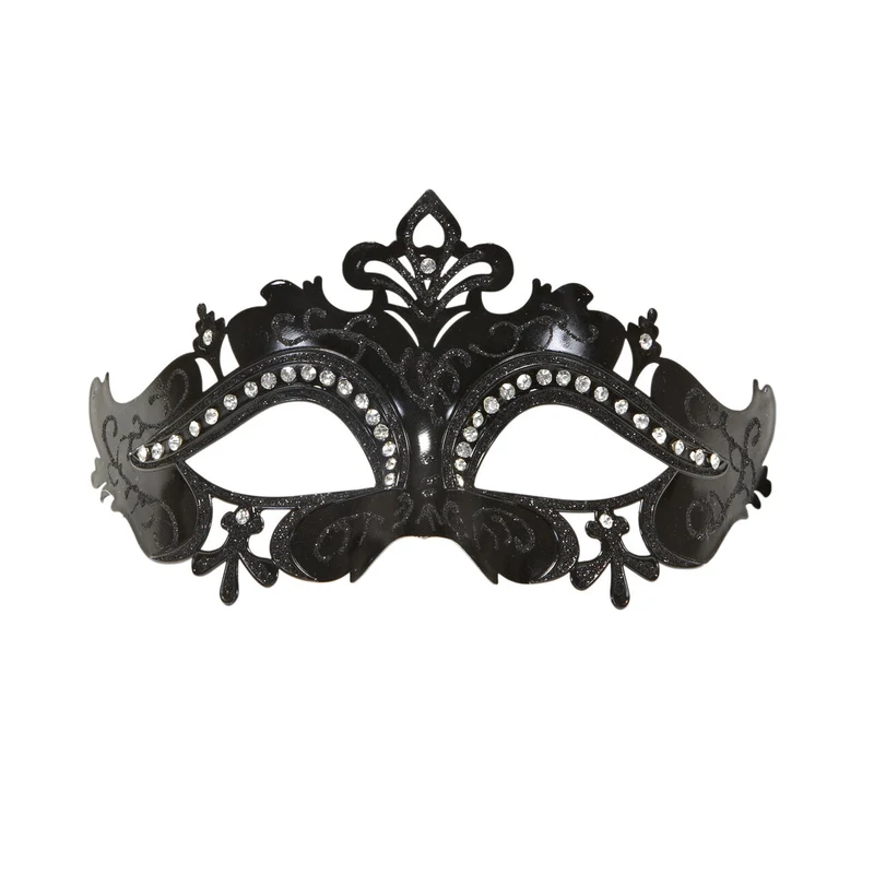 Oogmasker Venetie Glimmende Stenen Zwart