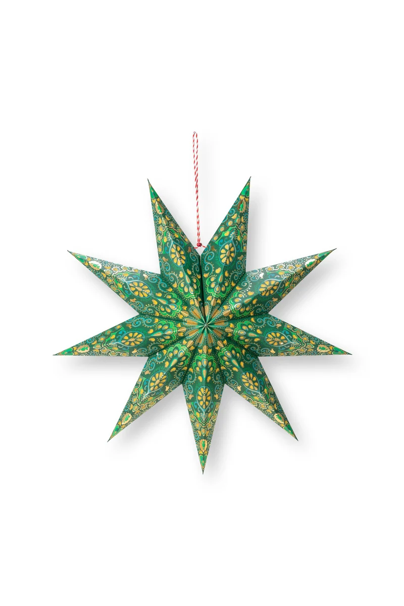 Pip Studio - Christmas Dark Green Overall Print - Papieren Kerstster - 60cm