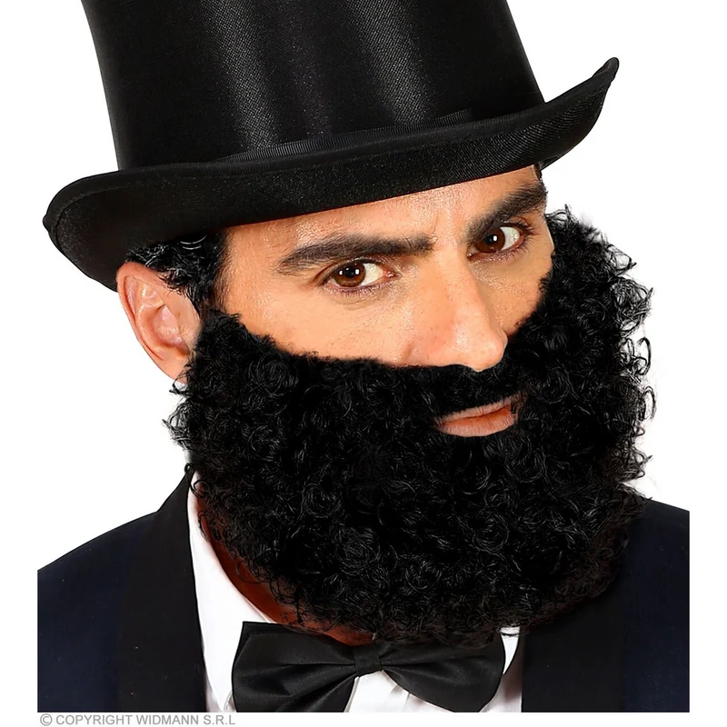 Zwarte Krullen Baard En Snor
