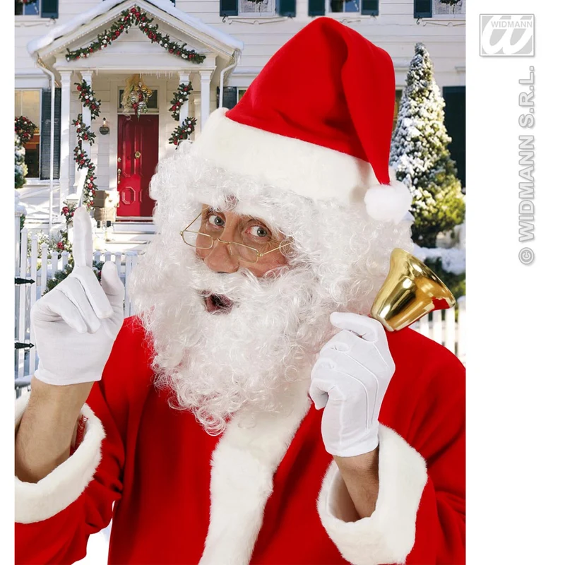 Pruik Kerstman Met Baard En Wenkbrauwen