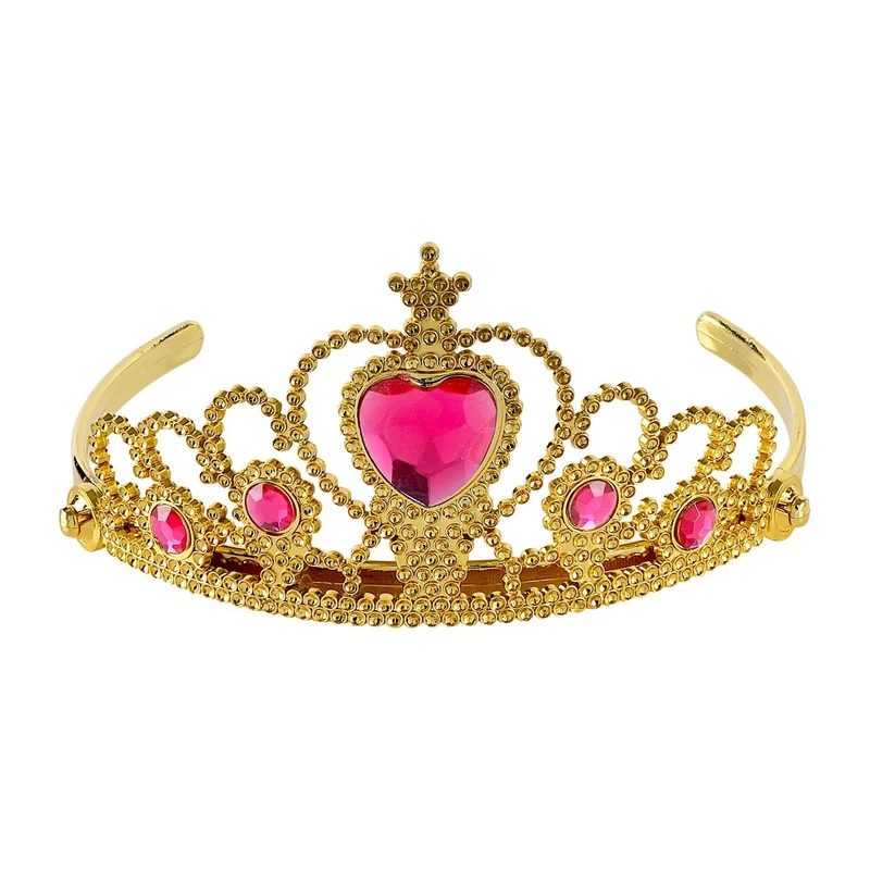 Gouden Tiara Met Roze Steentjes Prinses