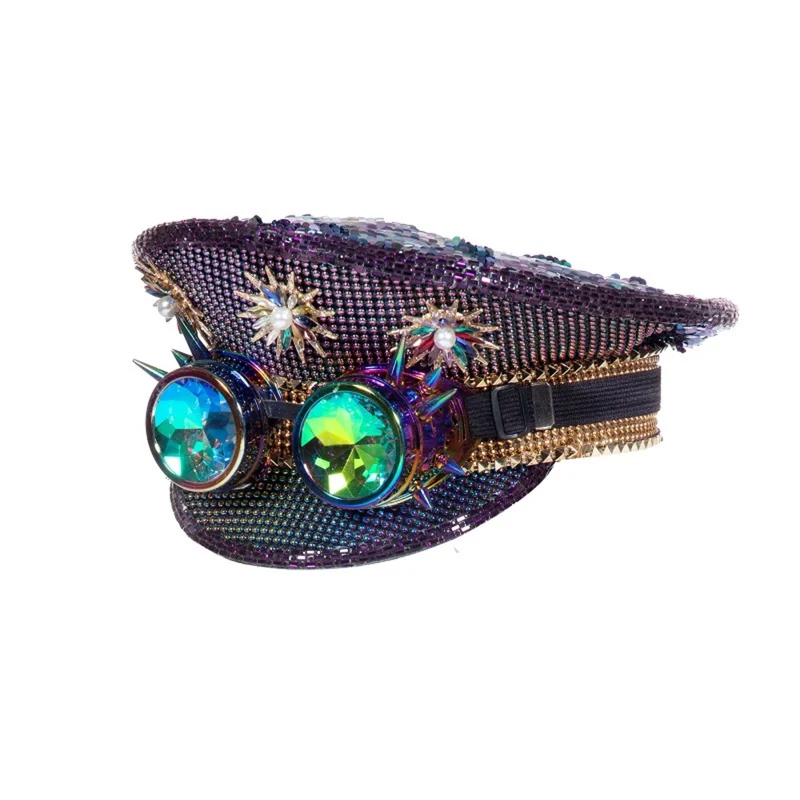 Cap Burning Man Met Bril Purple