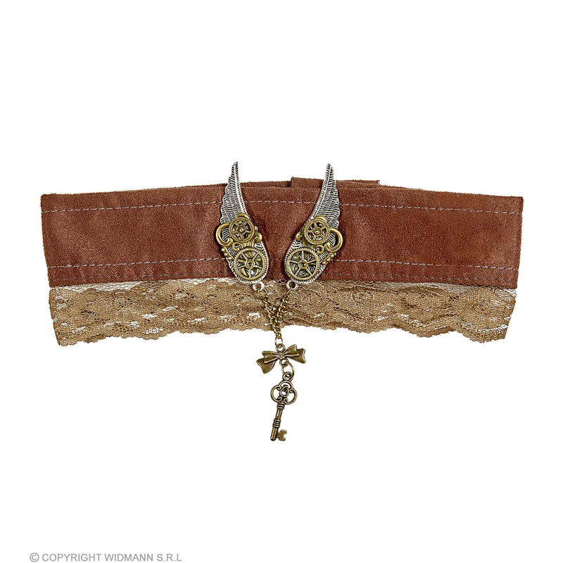 Steampunk Choker Met Raadselachtig Sleuteltje