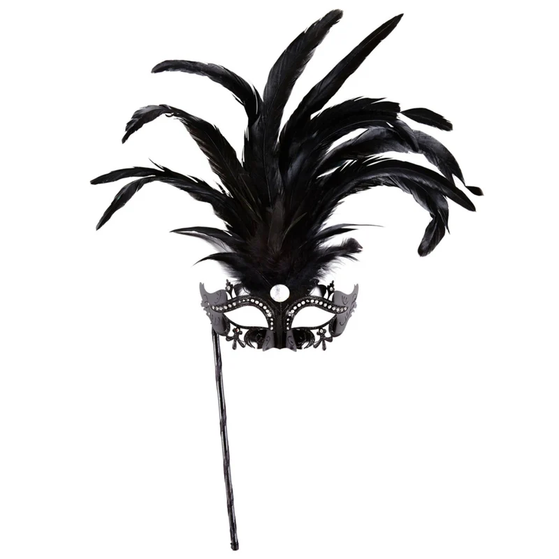 Gedistingeerd Oogmasker Met Stokje, Zwart Luxe Versie