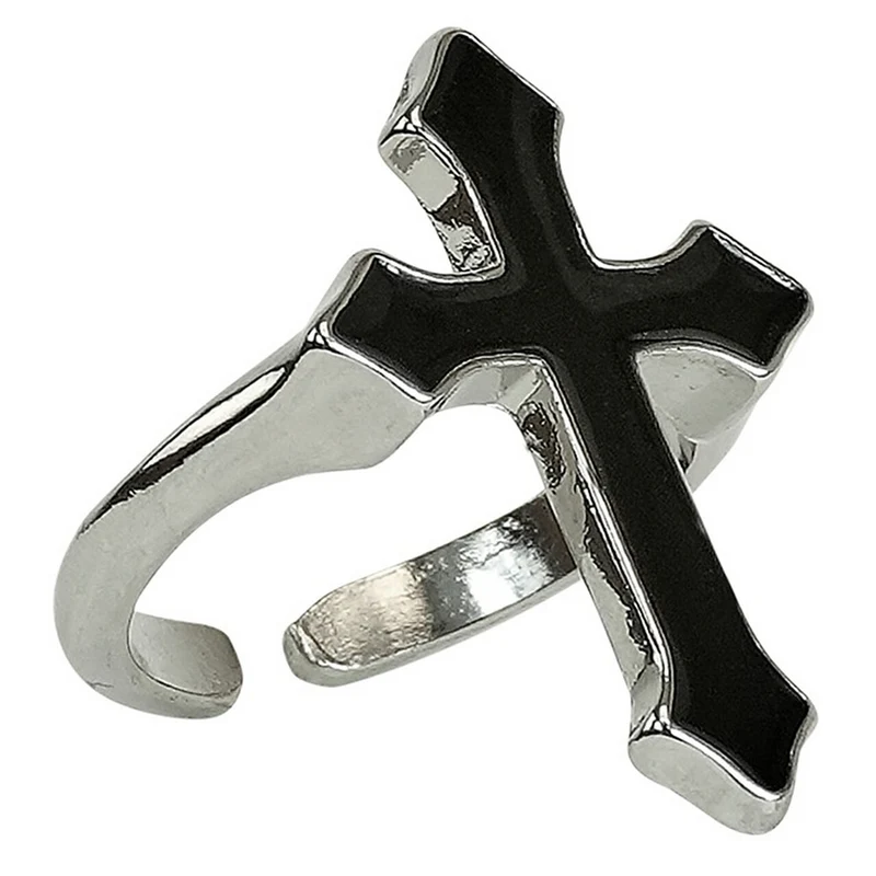 Ring Gotisch Zwart Kruis